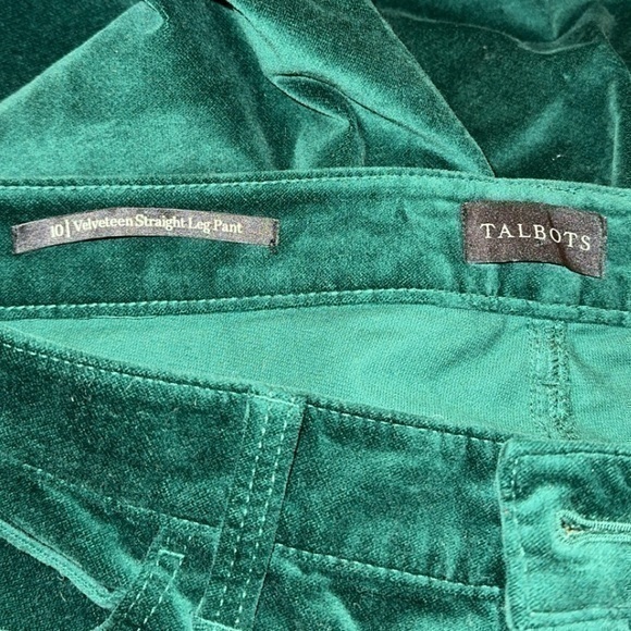 Talbots Velveteen Green Straight Leg Pants‎ - Picture 4 of 9